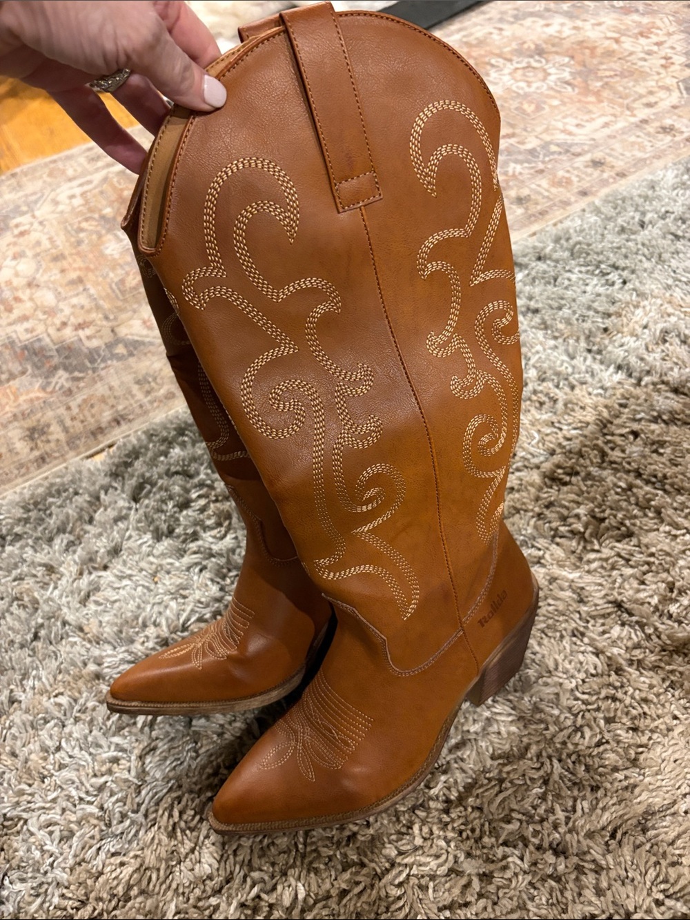 Women's Embroidered Western Heeled Boots Rollda size 10